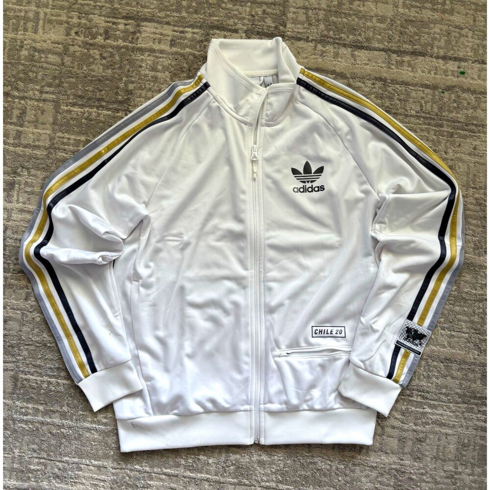 adidas Originals Chile 20 Full Zip Striped Track Jacket Mens M White